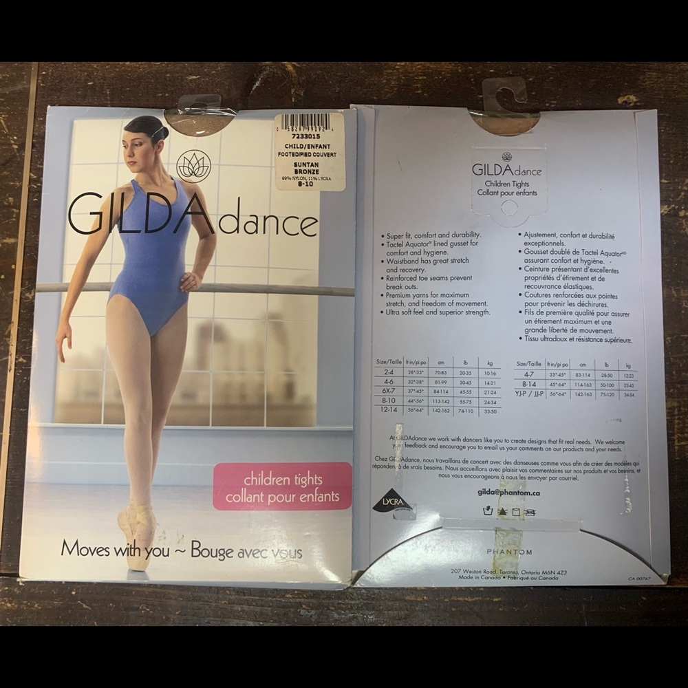 Childs 8-10 Suntan Matte Transition Convertible Foot Dance Tights NIP